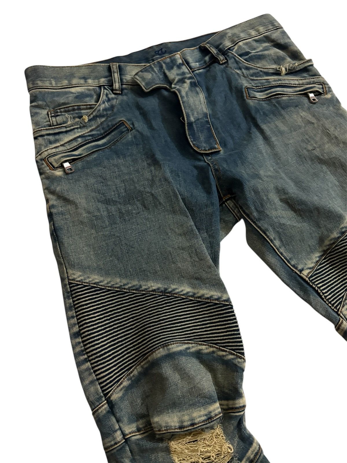 Balmain Balmain distressed biker jeans Size US 34 / EU 50 - 3 Thumbnail