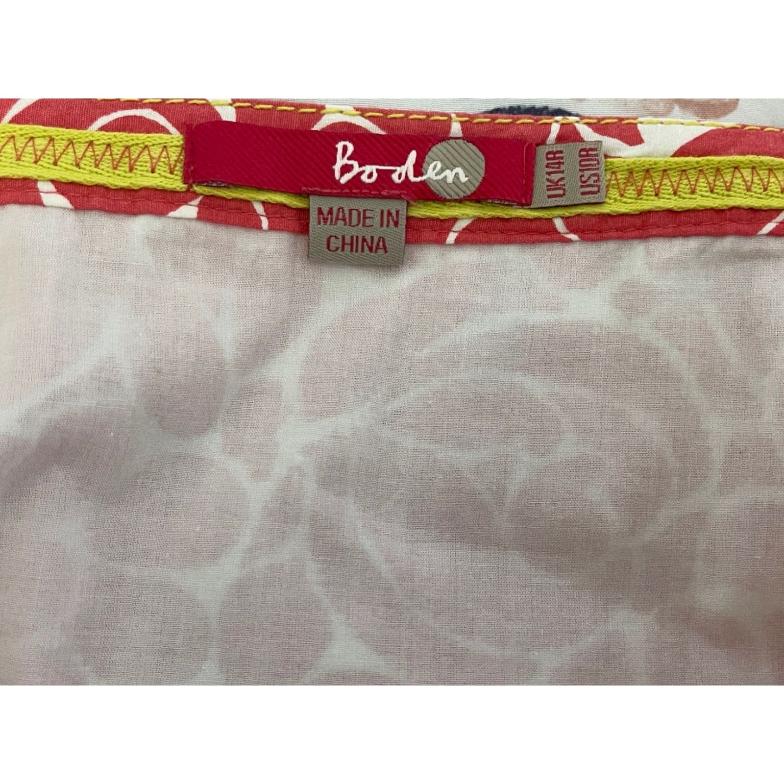 Boden Boden Pink & White Floral Lined Mini Skirt - Size 10R Womens Short Skirt with Side Zip Size 32" / US 10 / IT 46 - 4 Thumbnail