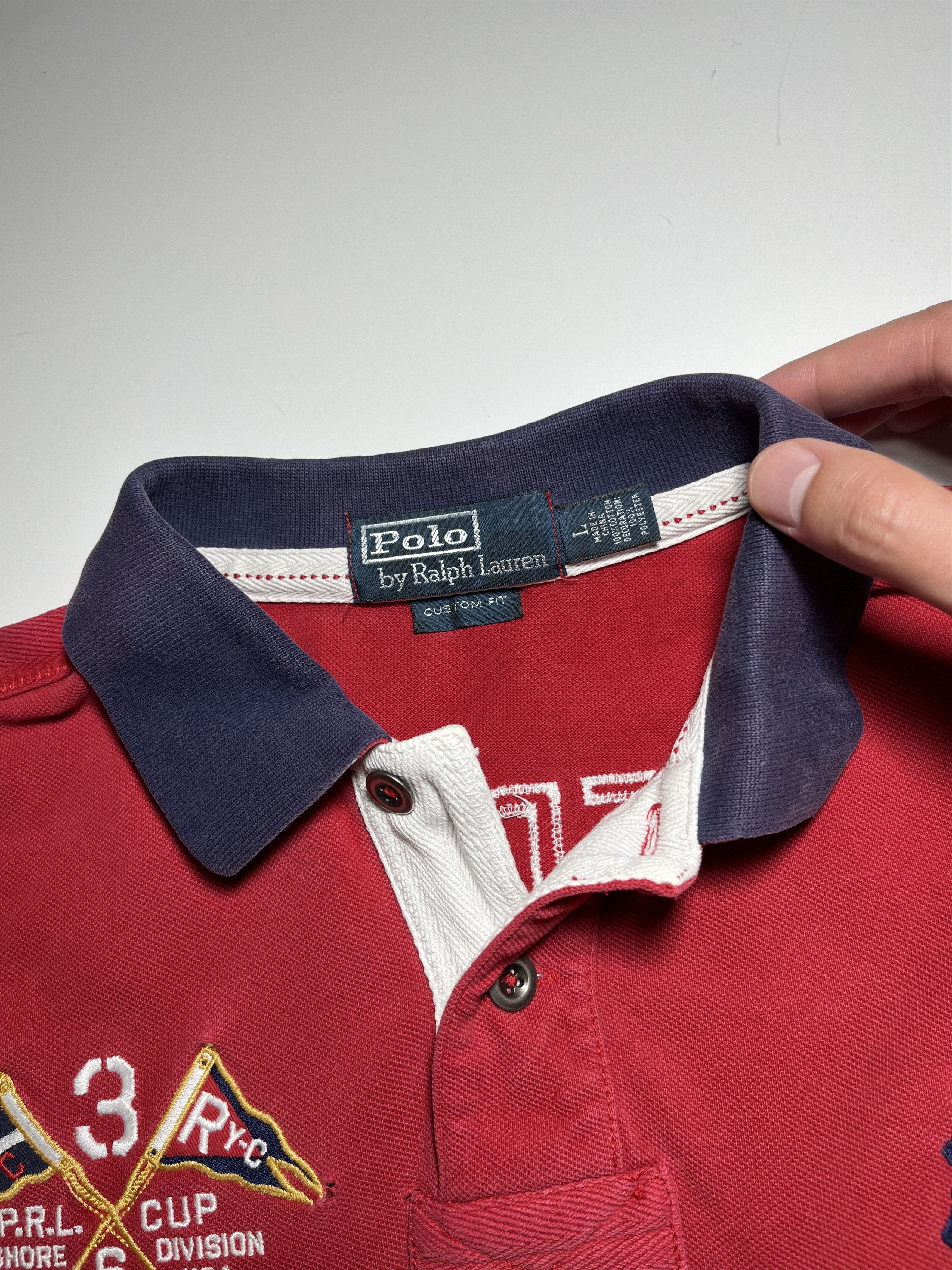 Polo Ralph Lauren Distressed Polo Ralph Lauren #3 United States Team Shirt Size US L / EU 52-54 / 3 - 7 Thumbnail