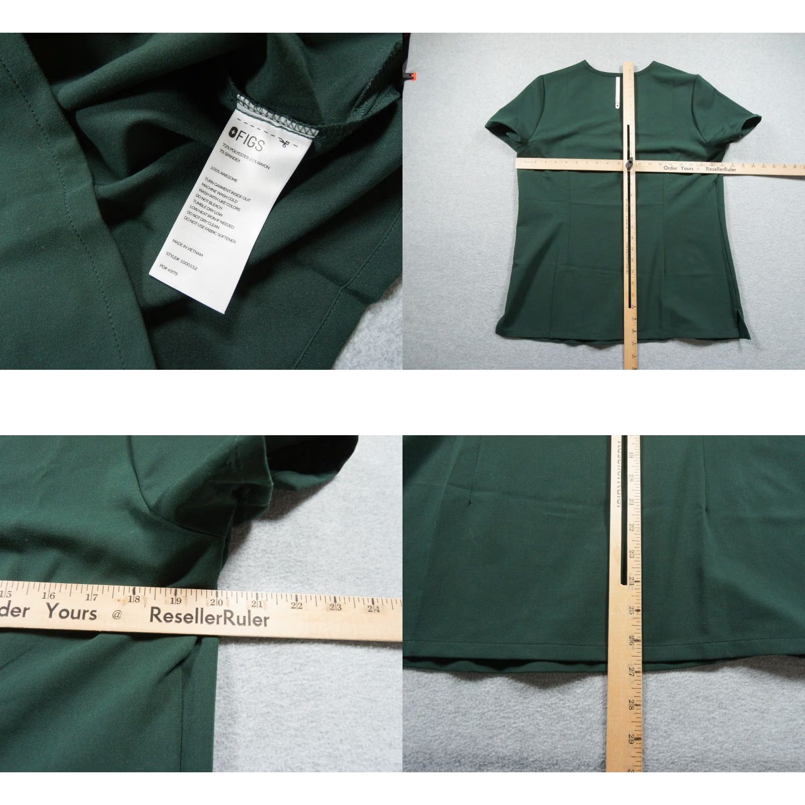 Vintage Figs Shirt Womens Medium Green Scrub Top Nurse Medical Workwear Stretch Ladies Size M / US 6-8 / IT 42-44 - 8 Thumbnail