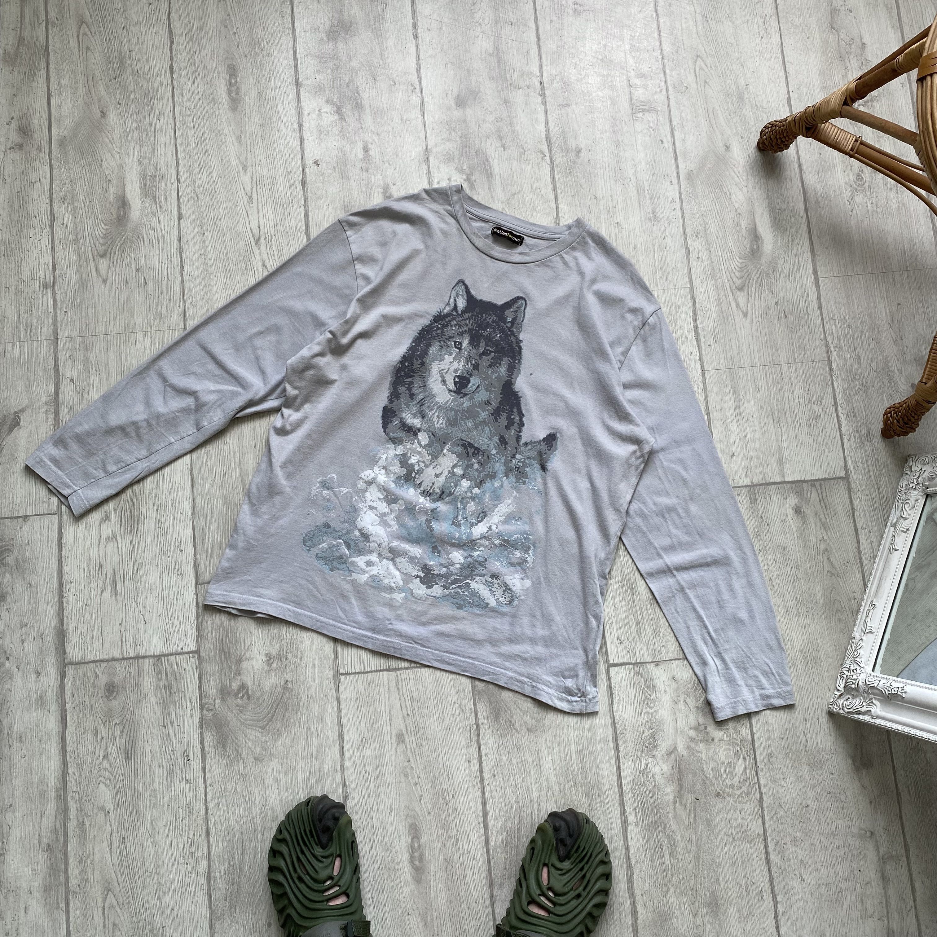 The Mountain 🐺Vintage 00s Wolf logo Long sleeve T-shirt Husky Dog Size US L / EU 52-54 / 3 - 6 Thumbnail