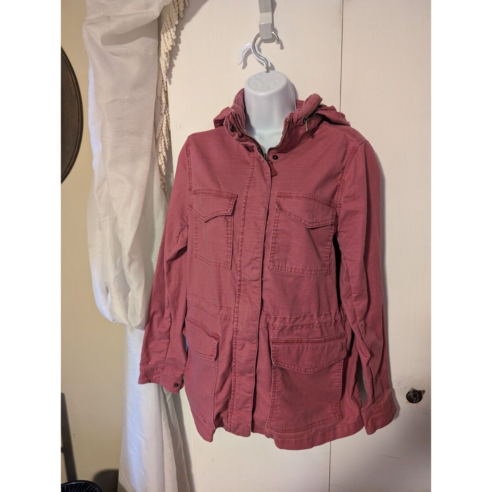 Lands' End Lands End Womens Small Red Full Zip Jacket Hideaway Hood Size S / US 4 / IT 40 - 1 Thumbnail
