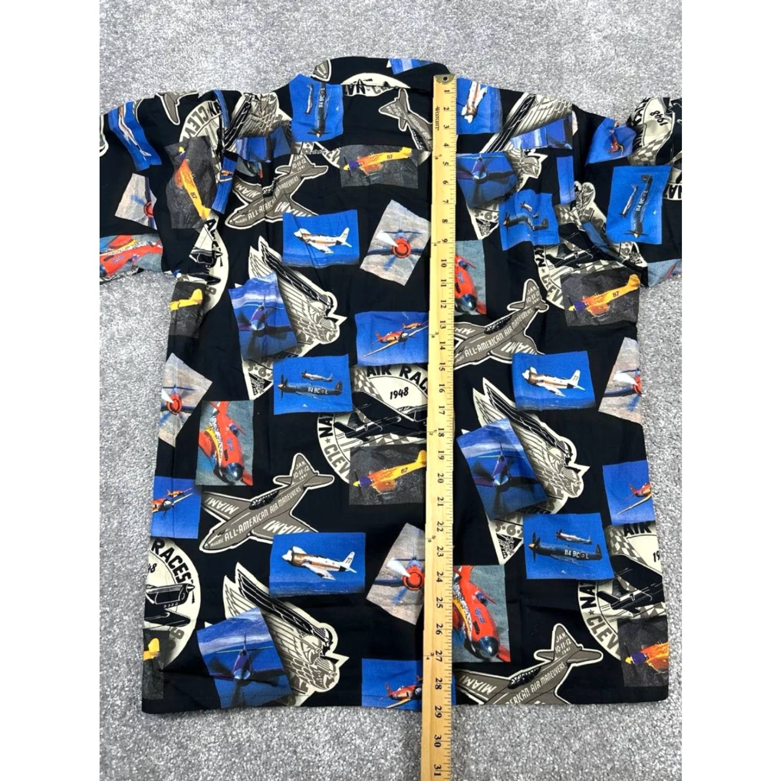 Reyn Spooner Reyn Spooner Shirt Mens Medium Black Blue Beige Airplane Cotton New Size US M / EU 48-50 / 2 - 7 Thumbnail