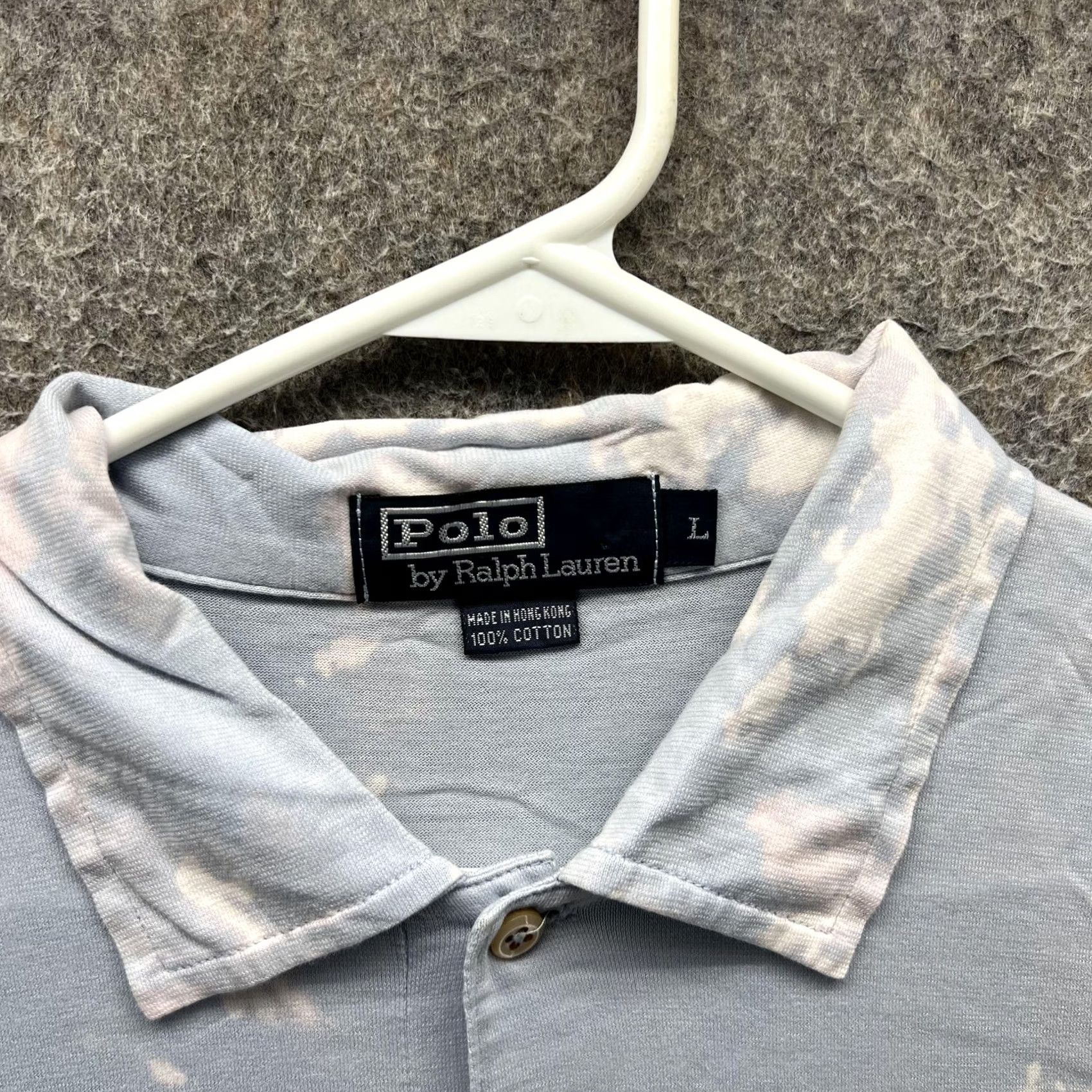 Polo Ralph Lauren VINTAGE Polo Ralph Lauren Polo Shirt Mens L Blue Bleach Dye Short Sleeve Size US L / EU 52-54 / 3 - 3 Thumbnail