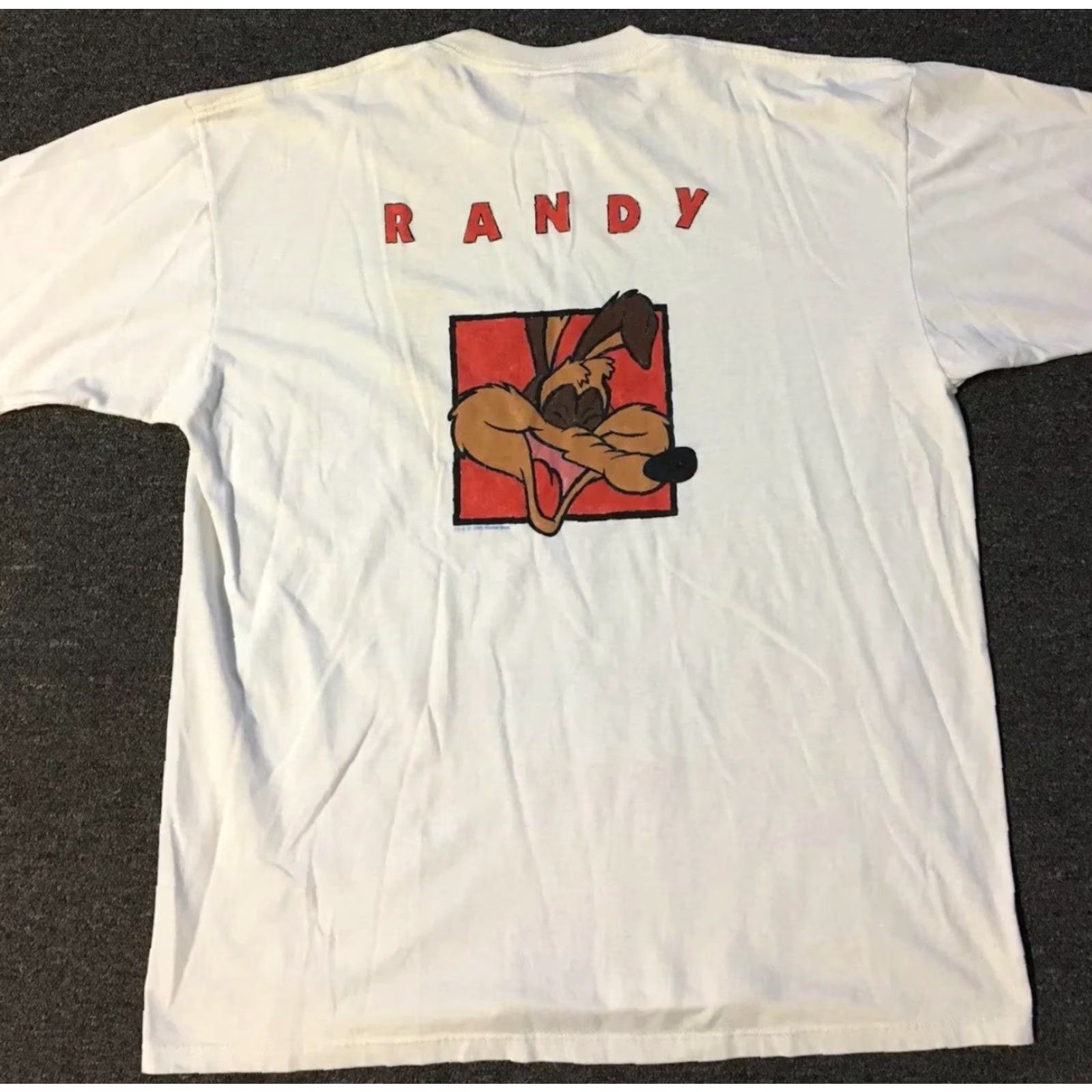 Vintage VINTAGE 90s Wile E Coyote Roadrunner T-Shirt XL White Nike? Size US XL / EU 56 / 4 - 2 Thumbnail