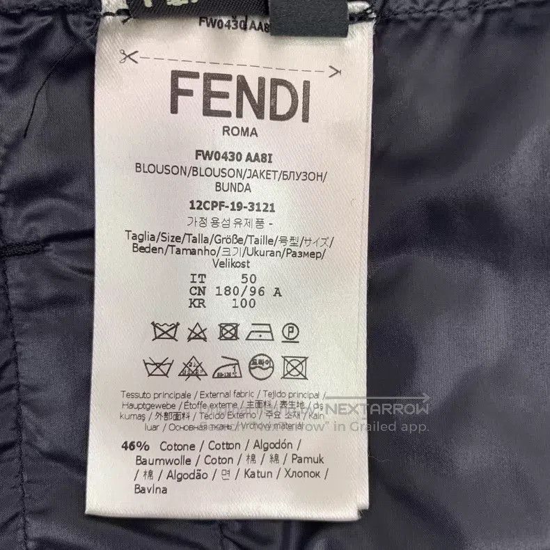 Fendi Fendi Black Double F Jacquard Embroidered Cotton Collar Zi Size US M / EU 48-50 / 2 - 8 Thumbnail