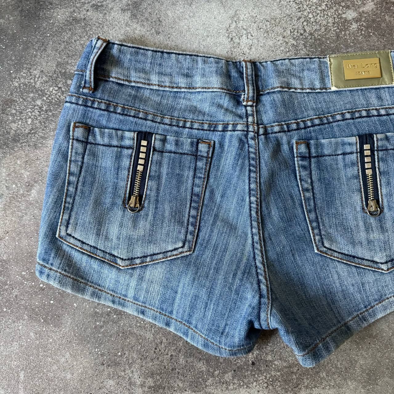 20471120 × Hysteric Glamour Opium Y2K Super Sexy Zip Details Denim Mini Shorts Size 29" - 8 Thumbnail