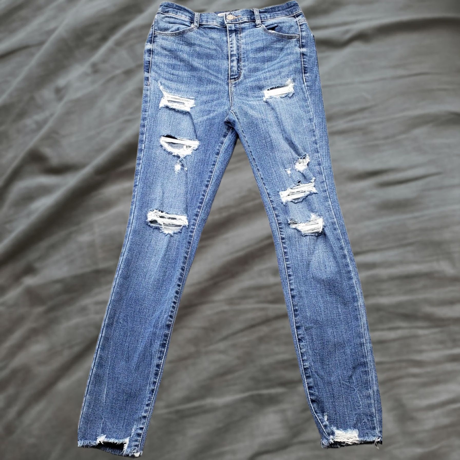 Garage Garage Jeans Womens 5/27 Blue Denim Stretch Ultra High Rise Cut Off Distressed Jeans Size 27" / US 4 / IT 40 - 1 Thumbnail