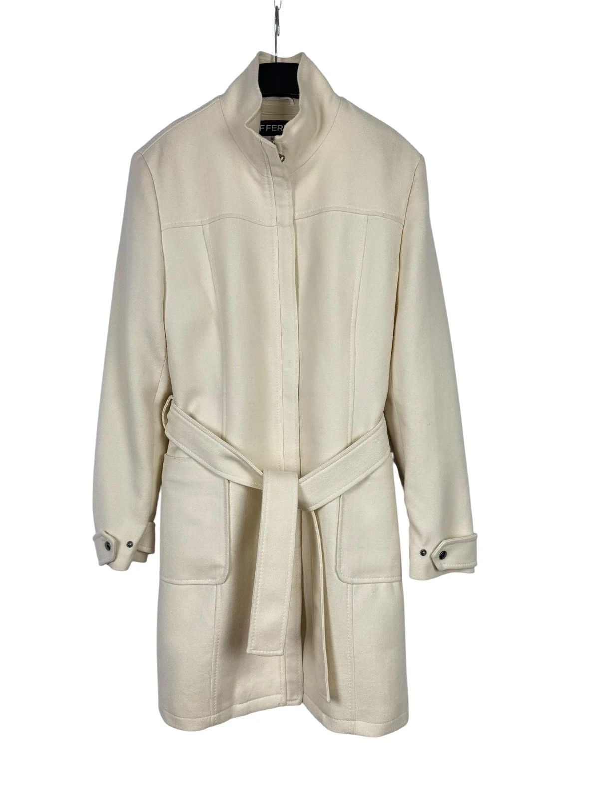 Gianfranco Ferre GF Ferre Wool Long Coat Belted Ivory size M Size M / US 6-8 / IT 42-44 - 13 Thumbnail
