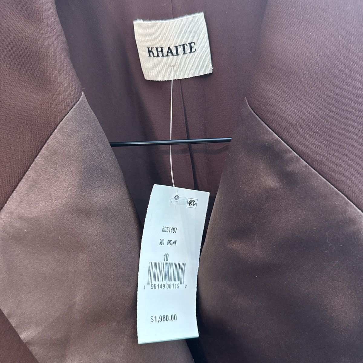 KHAITE KHAITE Women’s Johnson Satin Lapel Blazer in Brown sz 10 NWT Size L / US 10 / IT 46 - 5 Thumbnail