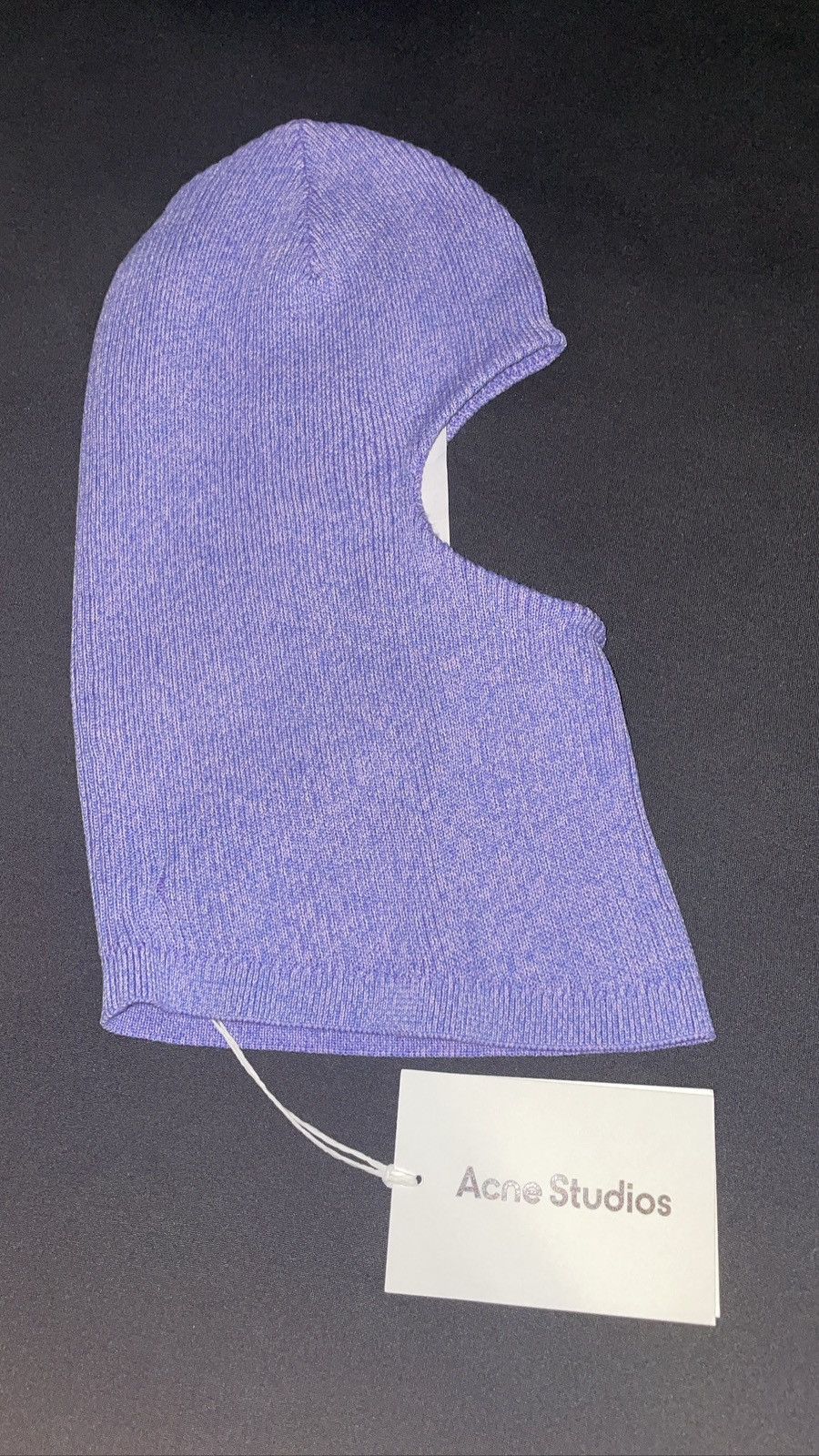 Acne Studios Acne Studios Purple Ribbed Balaclava Size ONE SIZE - 1 Thumbnail