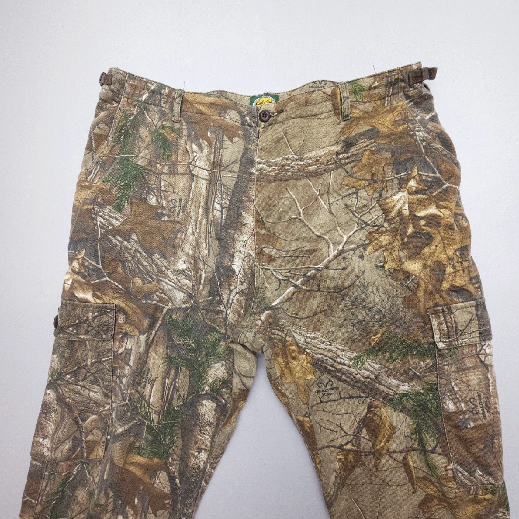 Vintage Cabela's Cargo Pants Mens 42 Tall Camouflage Camo Cotton Polyester Twill 34" Inseam Cargo Pocket Flat Front Regular Size US 42 / EU 58 - 4 Thumbnail