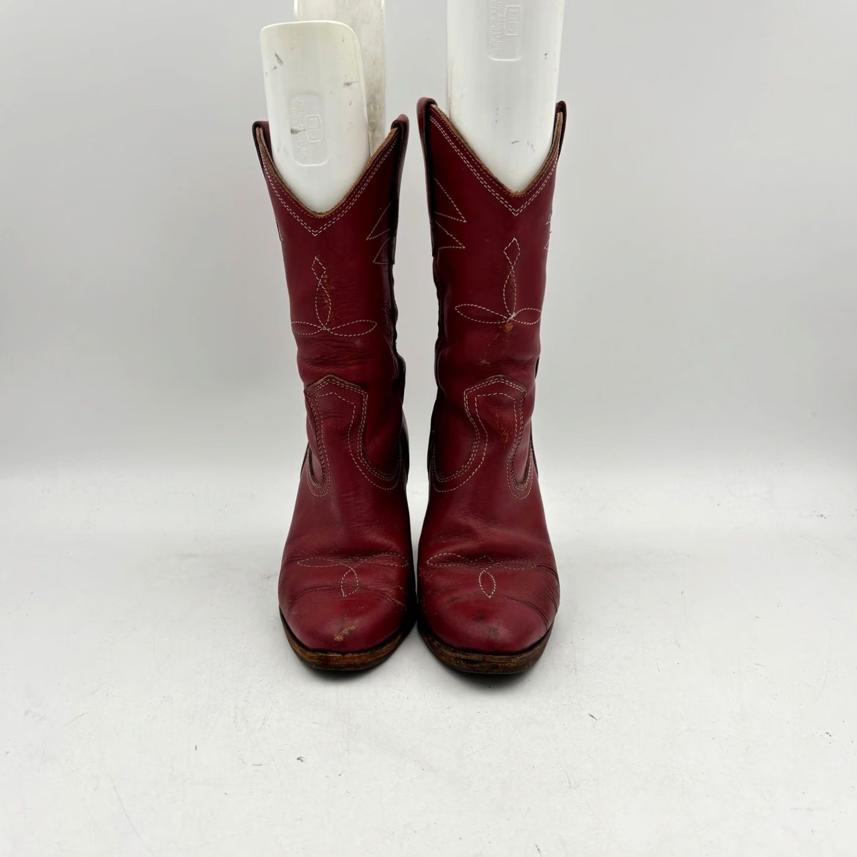 Vintage VINTAGE Women's 8 Red Western Boots Bootie Heeled Cowboy Size US 8 / IT 38 - 2 Thumbnail