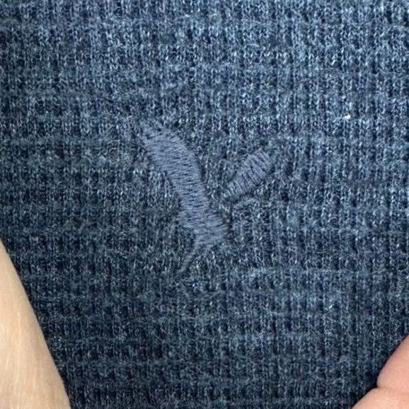 American Eagle Outfitters VINTAGE American Eagle Shirt Mens Large Blue Waffle-Knit Thermal Tee Long Sleeve Crew Neck Cotton Polyester Breathable Size US L / EU 52-54 / 3 - 7 Thumbnail