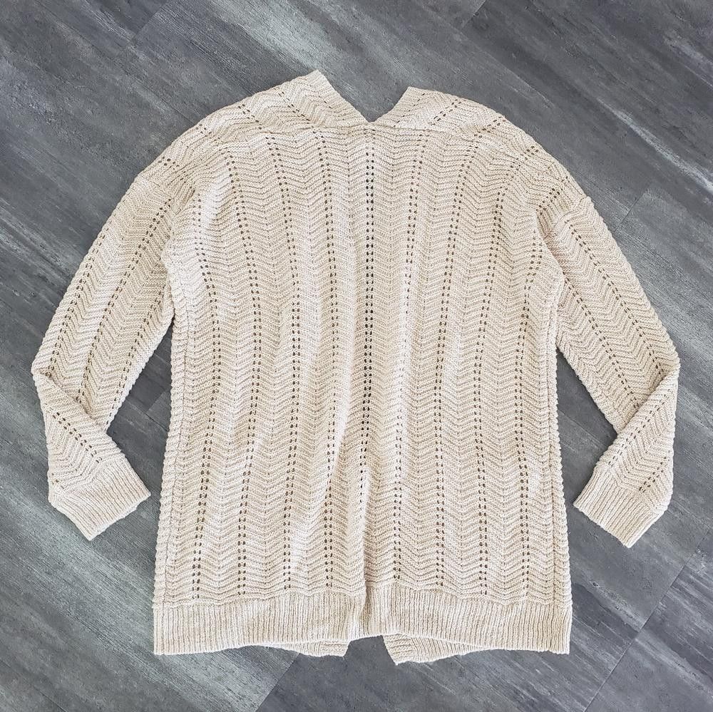Designer Beige Detailed PR Sweater Cardigan Size M / US 6-8 / IT 42-44 - 2 Thumbnail