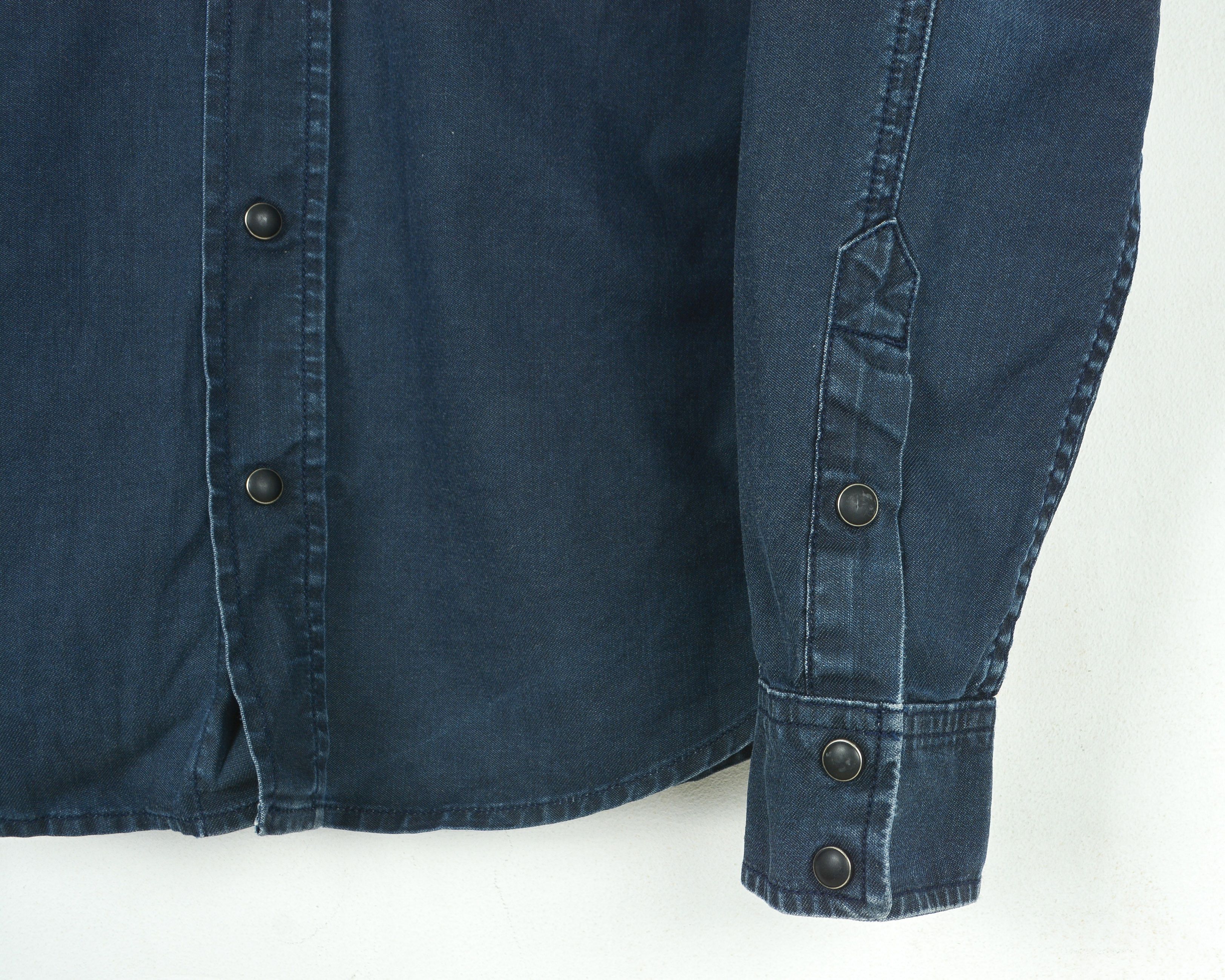 Lee Rider Shirt M Pearl Snap Western Denim Casual Cowboy Top Size US M / EU 48-50 / 2 - 4 Thumbnail