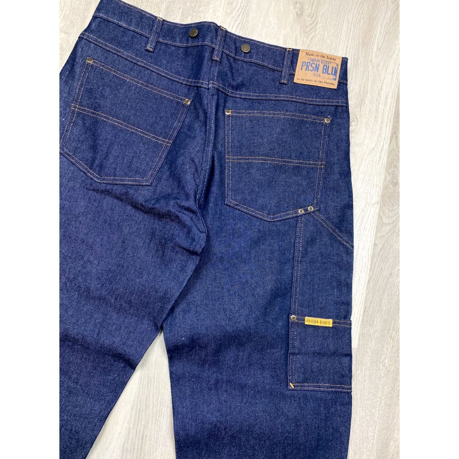 Vintage Prison Blues Jeans Vintage Baggy Denim Pants Workwear Size 38 Blue Cotton Denim Straight 32 Inseam Mens Size US 38 / EU 54 - 2 Thumbnail