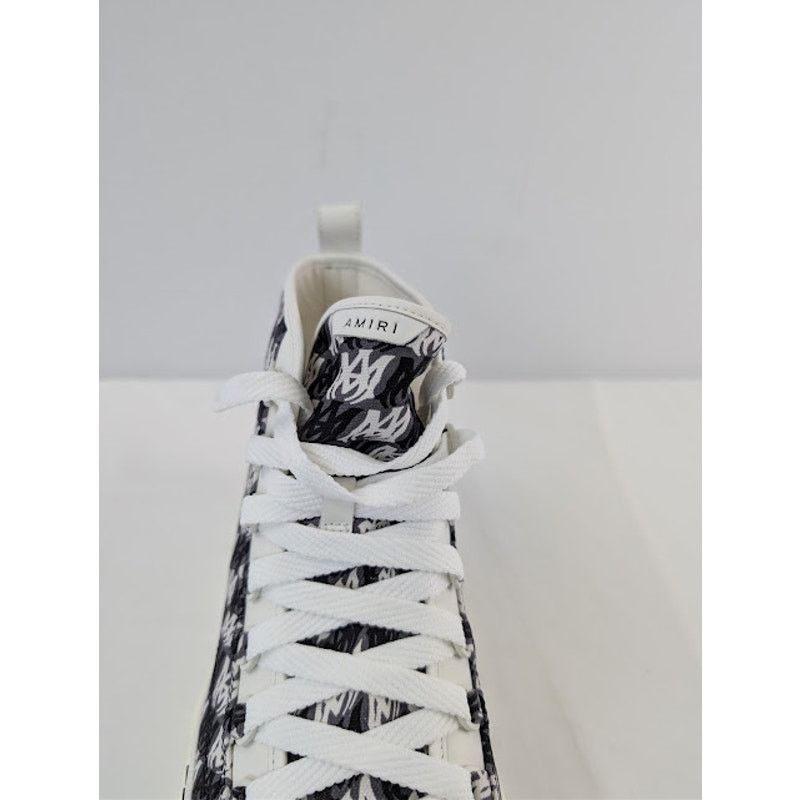Amiri o1rshd1 Court Hi Allover Logo Sneakers in Black / White Size US 12 / EU 45 - 15 Thumbnail
