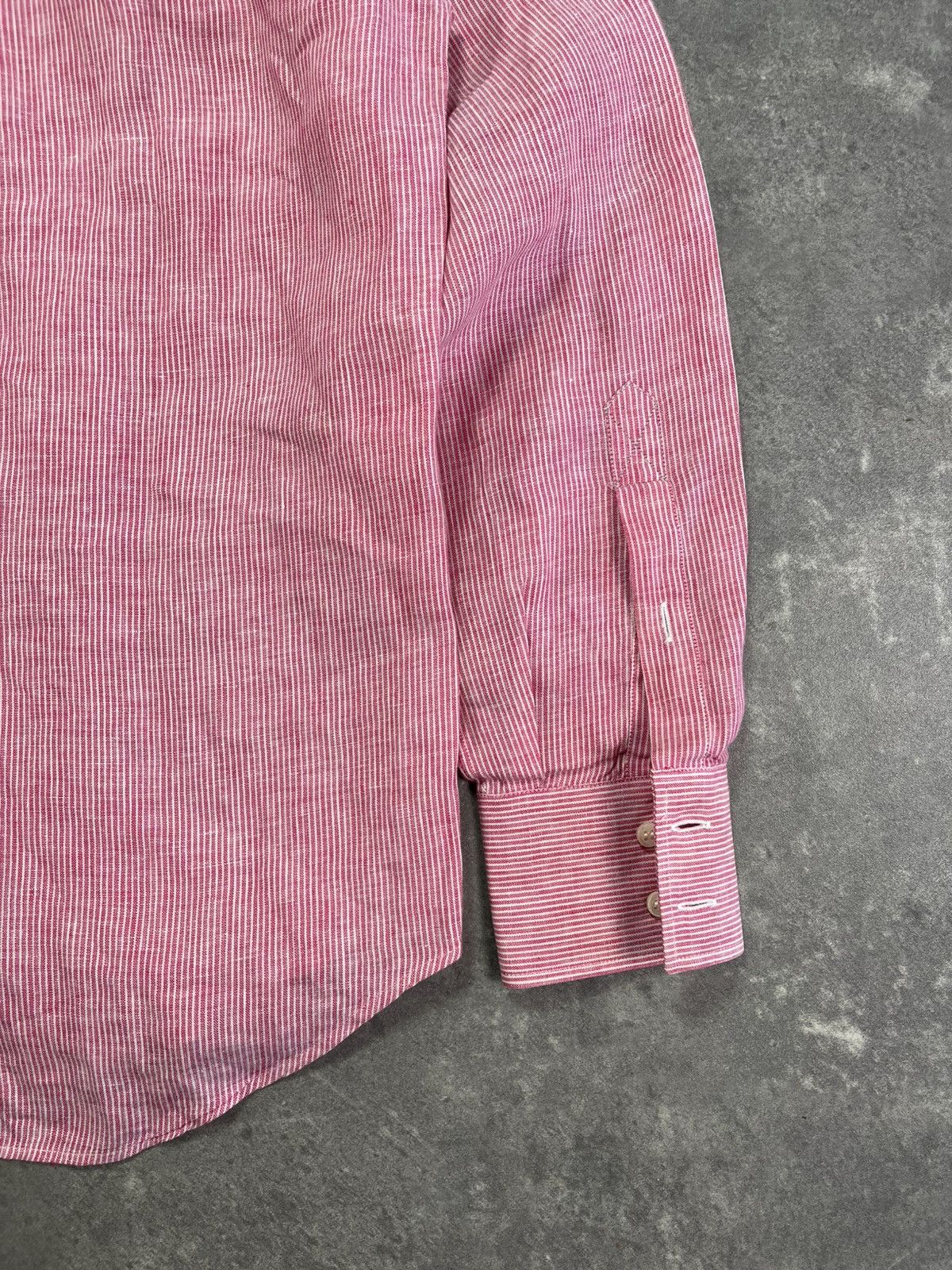 Brunello Cucinelli 100% Linen Brunello Cucinelli Striped Pinstripe Shirt M Size US M / EU 48-50 / 2 - 14 Thumbnail