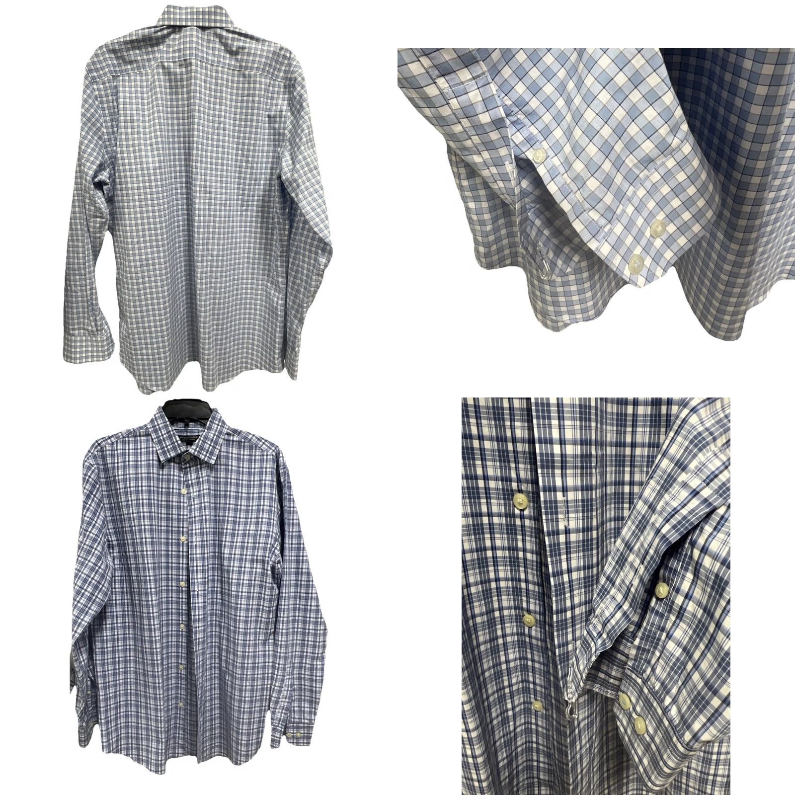 Banana Republic Banana Republic Grant Slim Fit Mens Size Large Check Stripe Shirts Size 42R - 9 Thumbnail