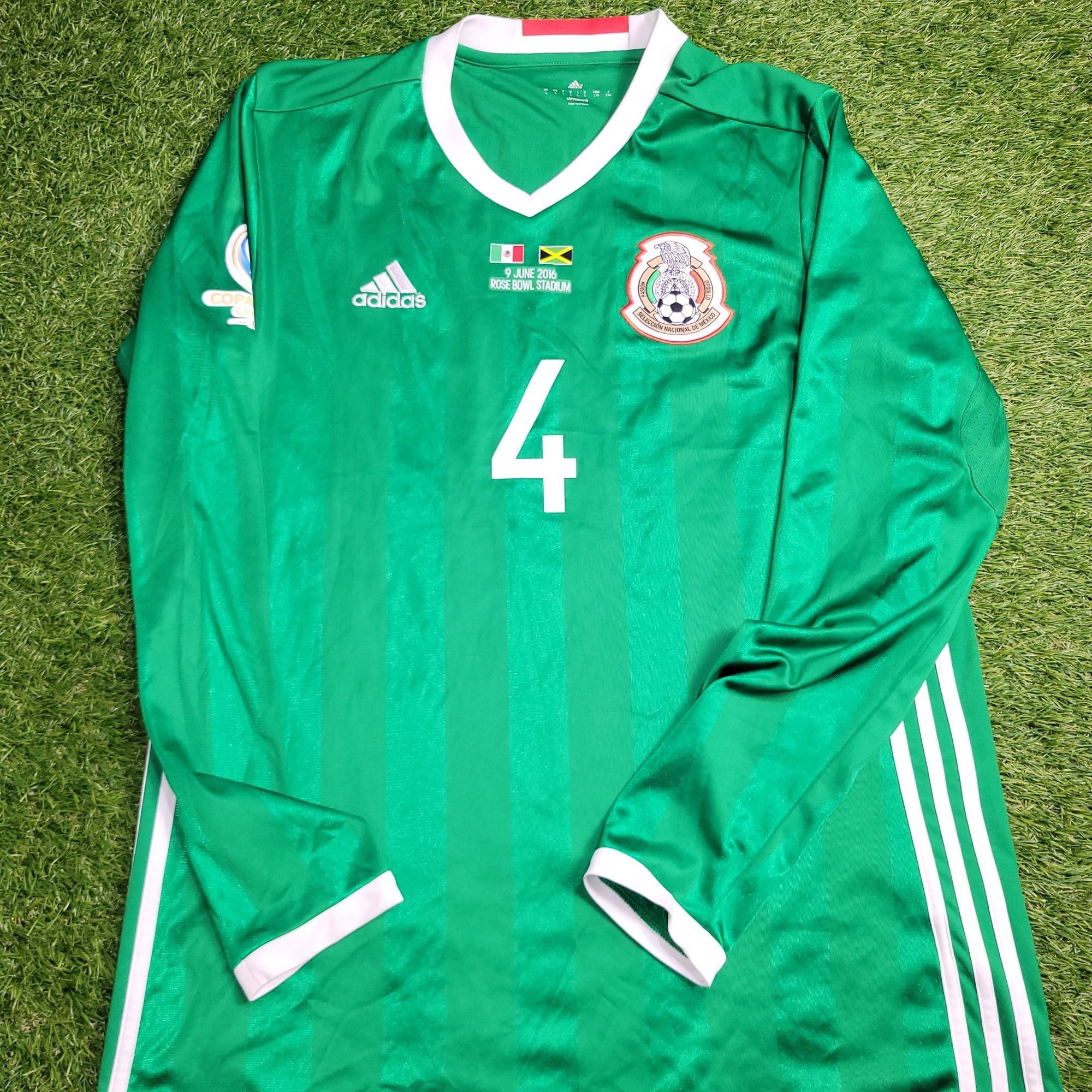 Adidas Marquez Mexico 2016 GOLD CUP Long Sleeve Soccer Jersey L Size US XL / EU 56 / 4 - 1 Thumbnail