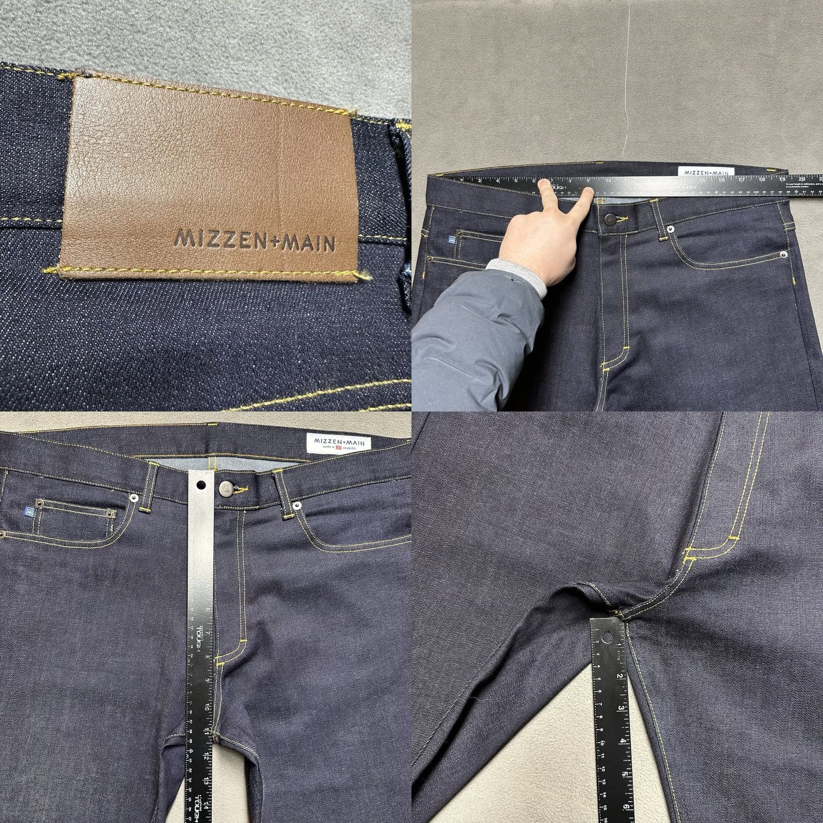 Mizzen+Main Mizzen+Main Jeans Mens 36 Blue Dark Wash Denim Stretch Skinny Fit Size US 36 / EU 52 - 9 Thumbnail
