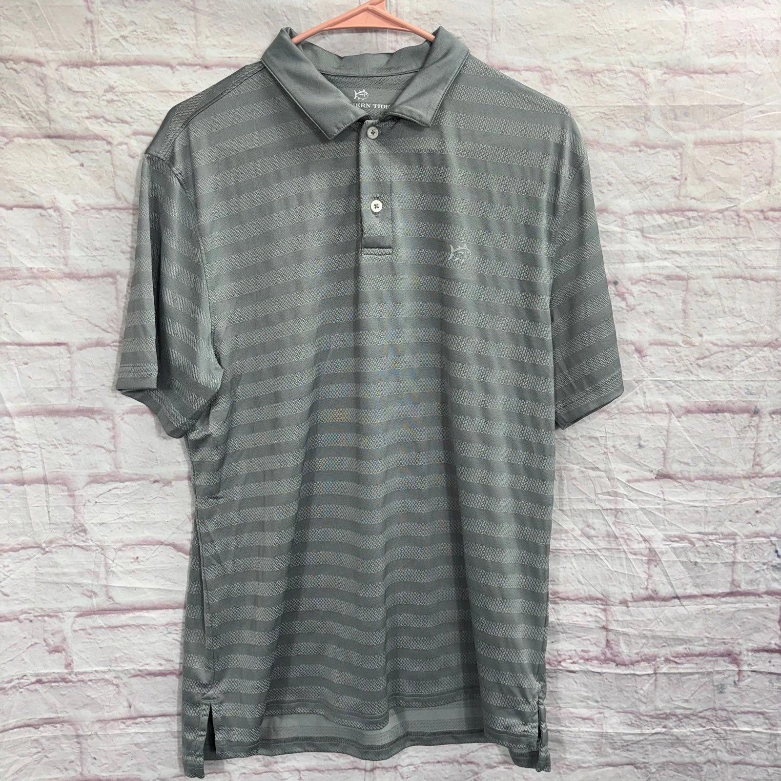 Southern Tide Southern Tide Men's Gray Striped Polo Shirt Medium Size US M / EU 48-50 / 2 - 1 Thumbnail
