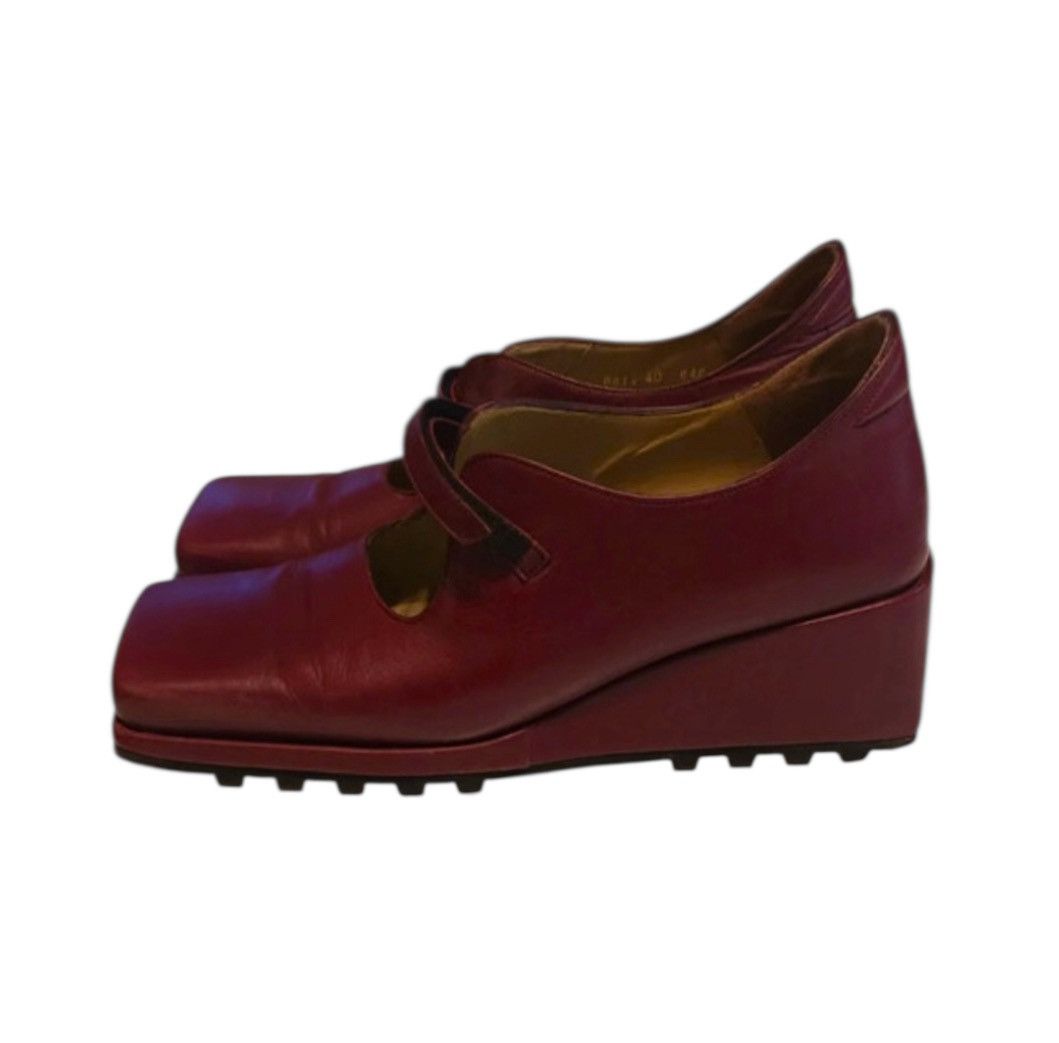 Muxart Barcelona platform mary janes dark red 40