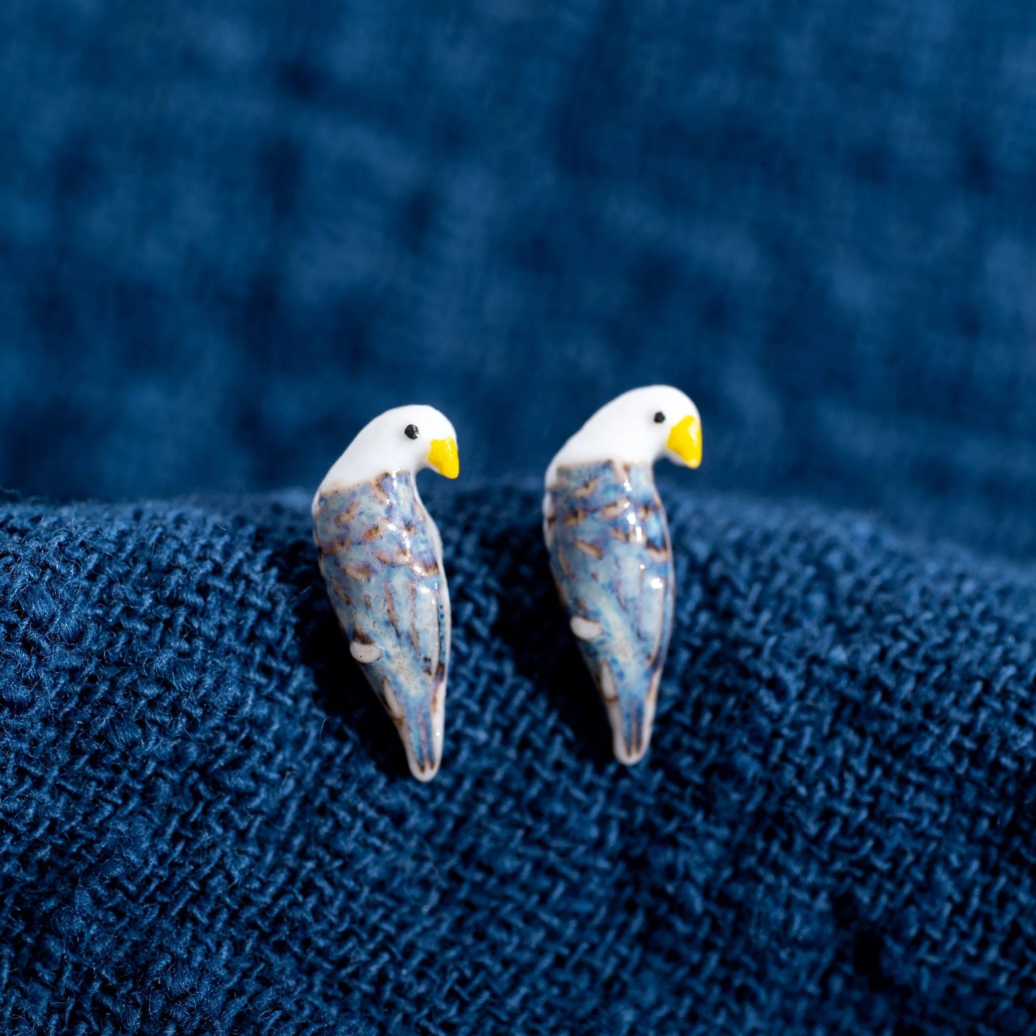 Jewelry Small Bird Stud Earrings Ceramic Ear Gift For Her Size ONE SIZE - 1 Preview