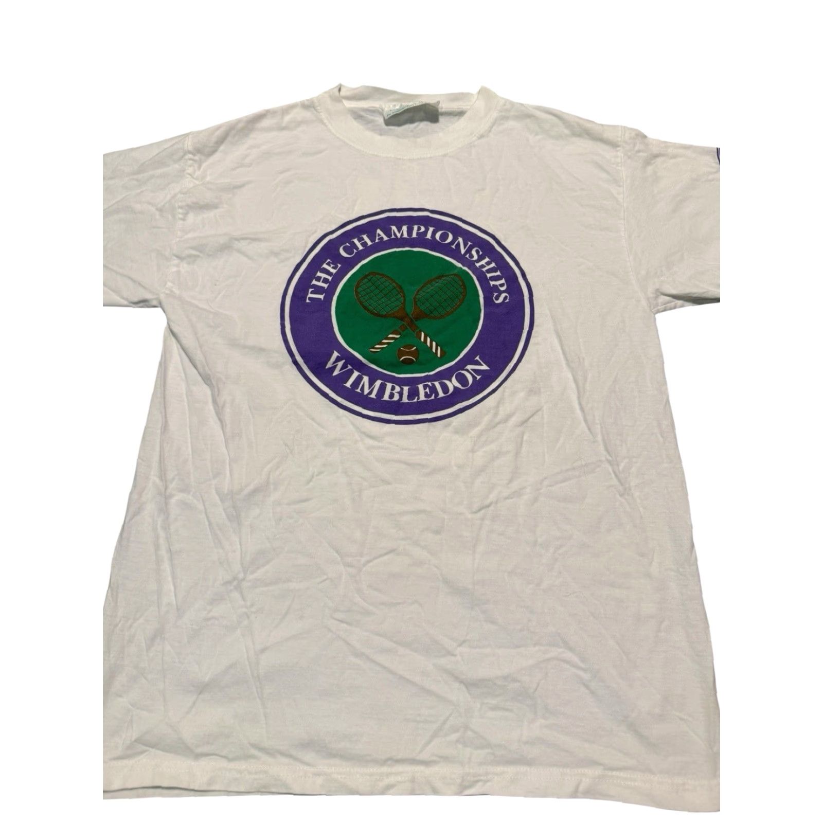 Vintage VINTAGE Wimbledon The Championships Tennis T-Shirt M White Logo 90s Preppy Mens Size US M / EU 48-50 / 2 - 2 Thumbnail