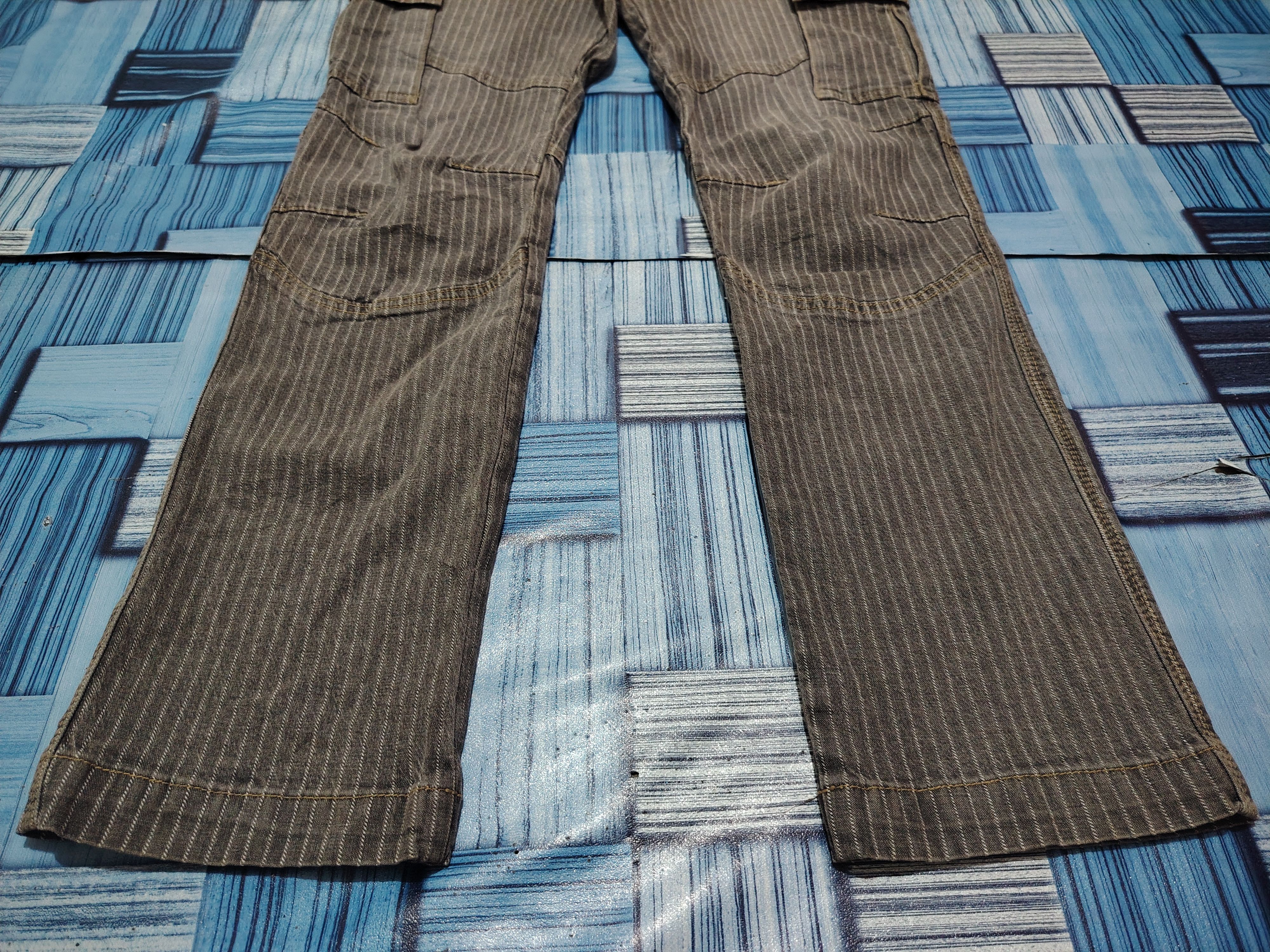 5351 POUR LES HOMMES Dogman Selected Cargo Multipocket Striped Stretch Pants Size US 35 - 13 Thumbnail