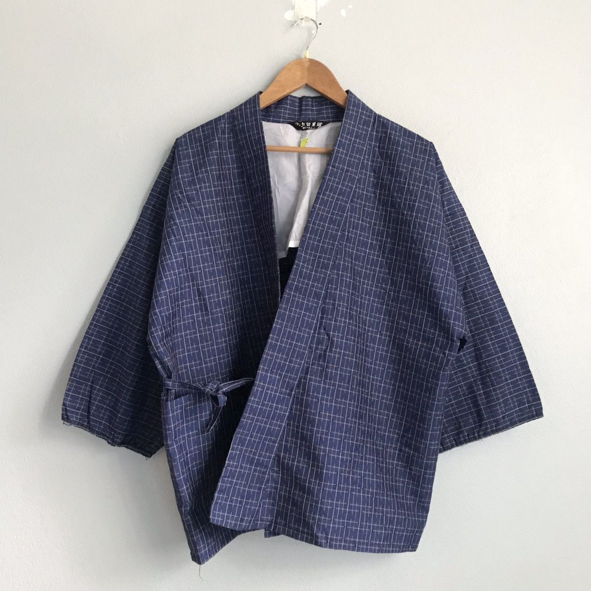 Japanese Brand Vintage kimono over stripes plaid flying coat string closure Size US XL / EU 56 / 4 - 1 Thumbnail