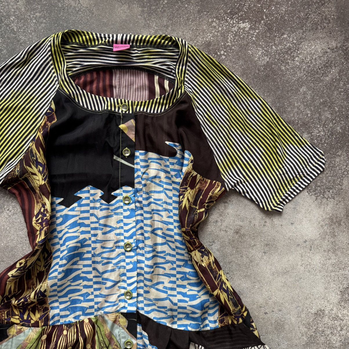 Hysteric Glamour Save the Queen Vintage Y2K Avant Garde Abstract Silk Dress Size S / US 4 / IT 40 - 5 Thumbnail