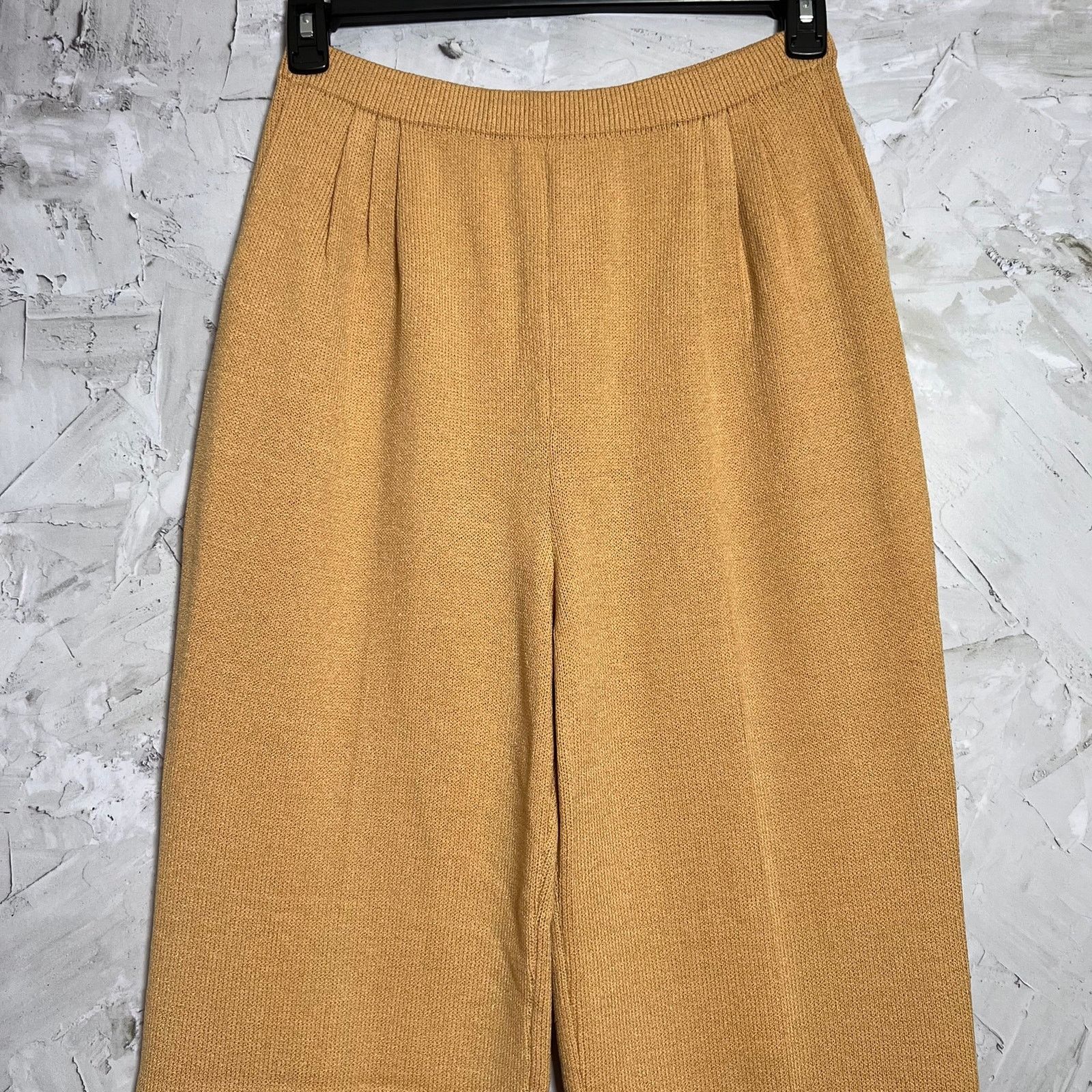 St. John St. John Collection Knit Camel Wide Leg Pull-On Pants Size 8 Size 30" / US 8 / IT 44 - 4 Thumbnail