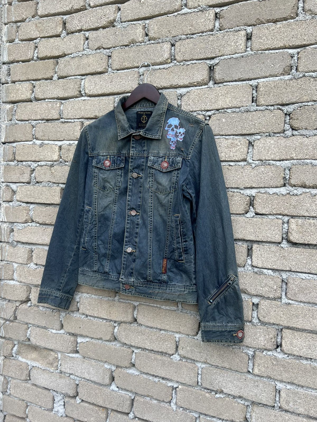 291295=Homme 291295 Homme Skull Denim Jacket Size US S / EU 44-46 / 1 - 5 Thumbnail