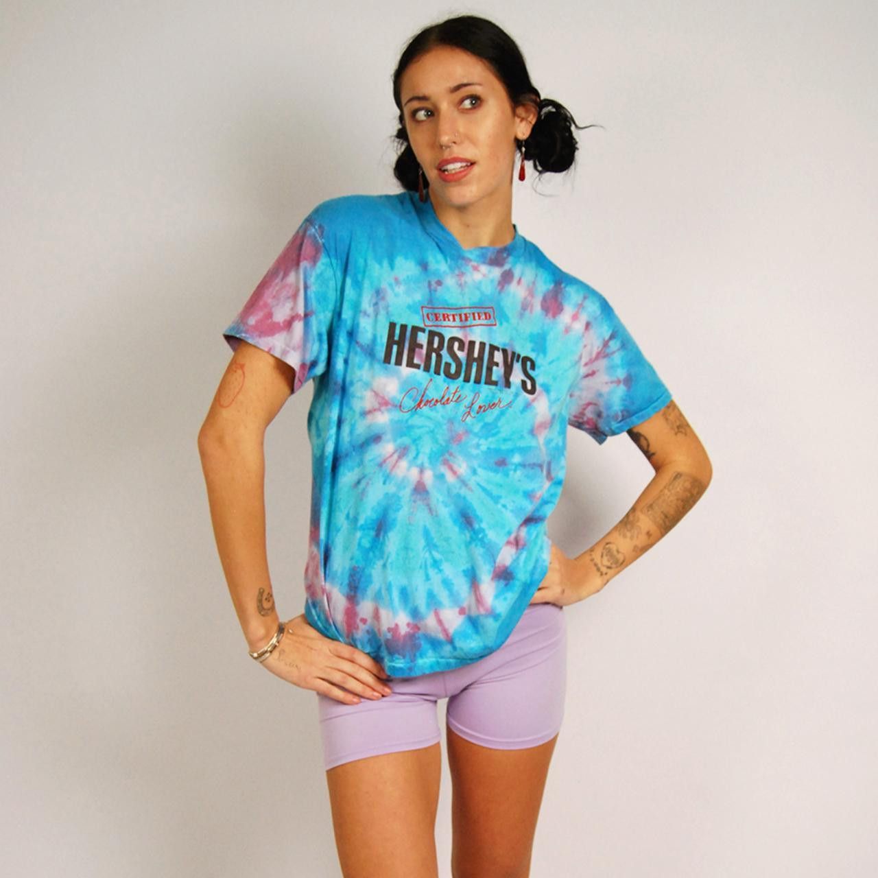 Vintage 80s Hershey's T-shirt (L) vintage blue tie dye men large Size US L / EU 52-54 / 3 - 1 Thumbnail
