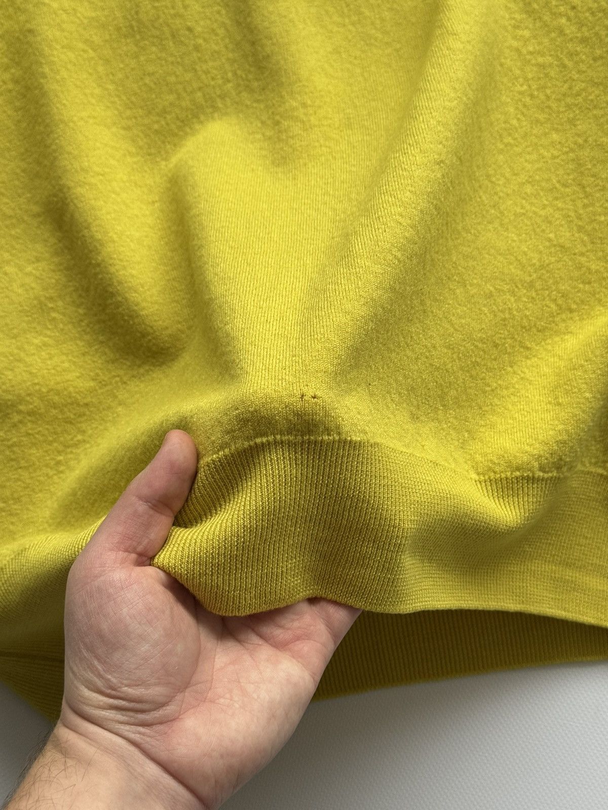 1990s Vintage Versace V2 Women's Wool Yellow Sweater
