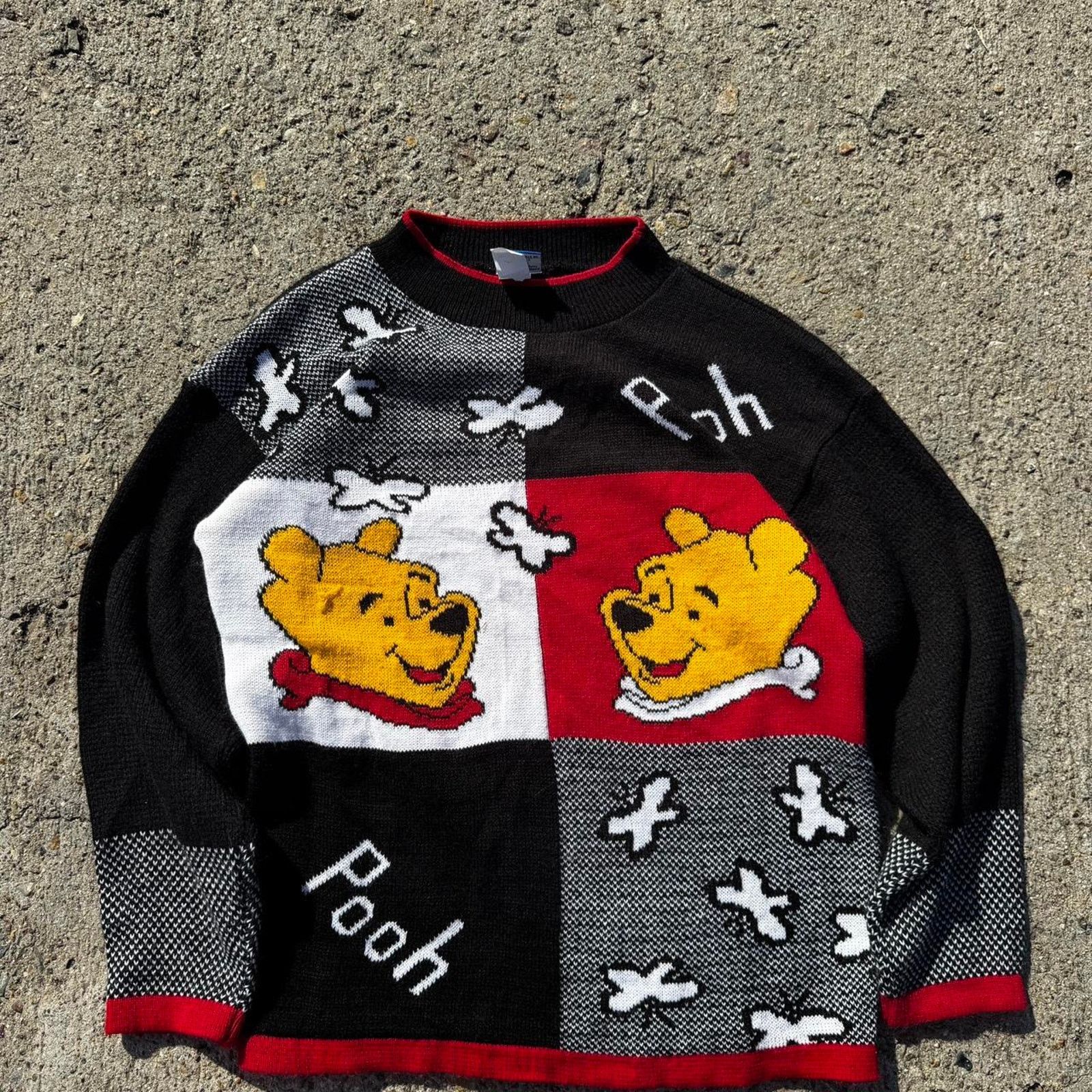 Disney Vintage 90s Winnie The Pooh Knitted Sweater – Size Medium Size US M / EU 48-50 / 2 - 1 Thumbnail