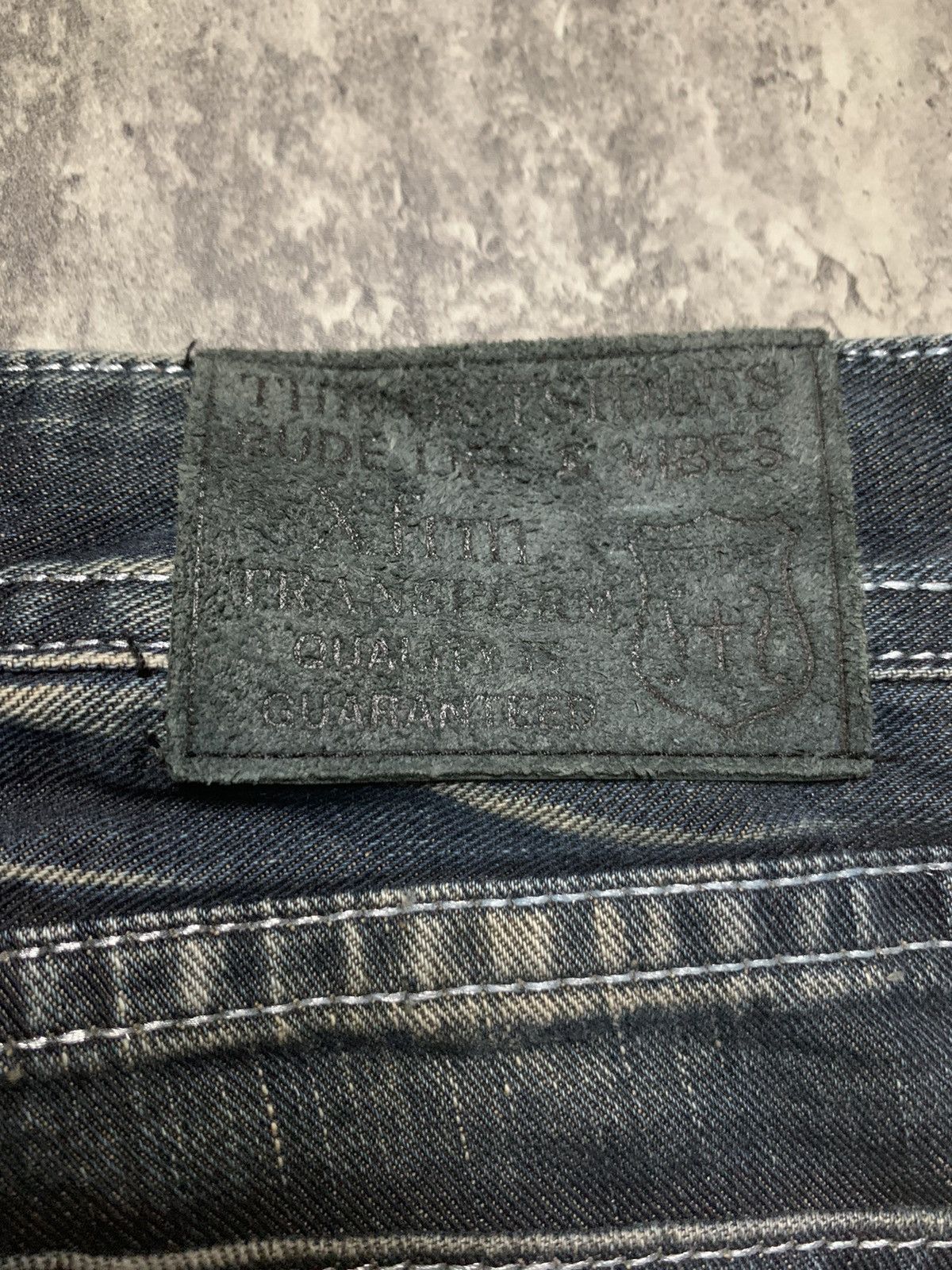 Tornado Mart Y2K Xfrm Studded Splatter Mud Wash Rusty Flare Pants Size US 30 / EU 46 - 7 Thumbnail