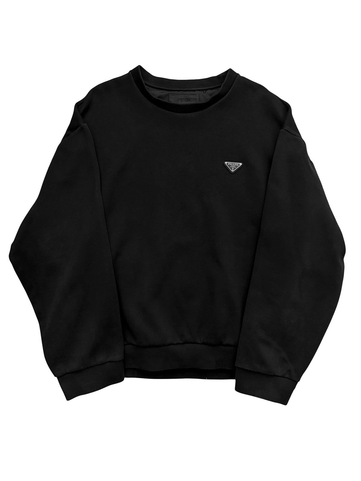 2022 Fleece Re-nylon Triangle Badge Logo Plaque Crewneck