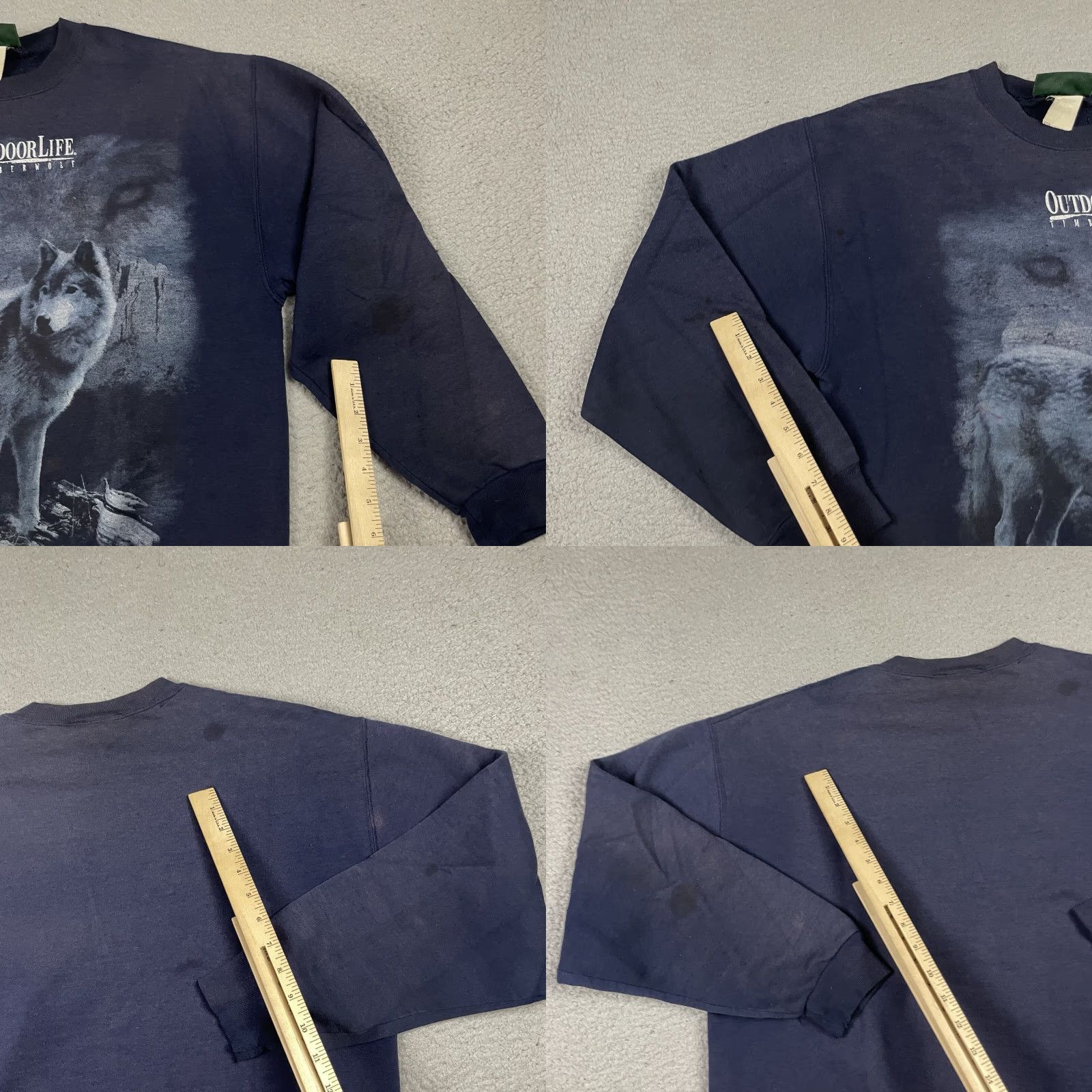Vintage VINTAGE Outdoor Life Wolf Sweatshirt Adult L Blue 1990s Distressed Faded Size L Mens Size US L / EU 52-54 / 3 - 8 Thumbnail