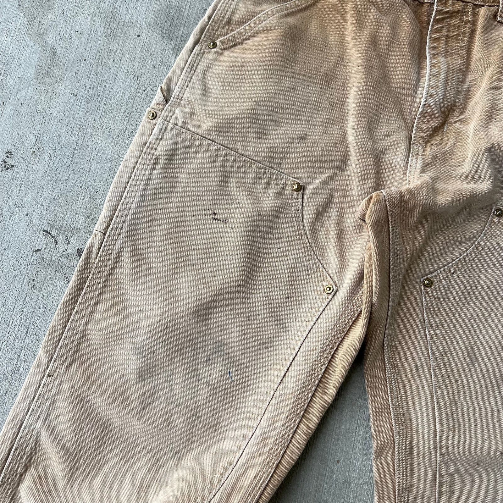 Carhartt × Vintage Carhartt faded brown double knee work wear carpenter pants Size US 29 - 4 Thumbnail