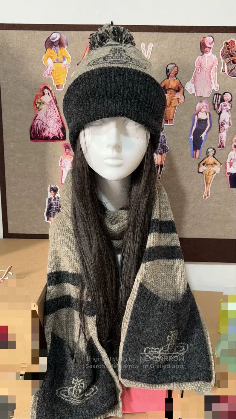 Vivienne Westwood Smoke gray fuzzy knitted hat
