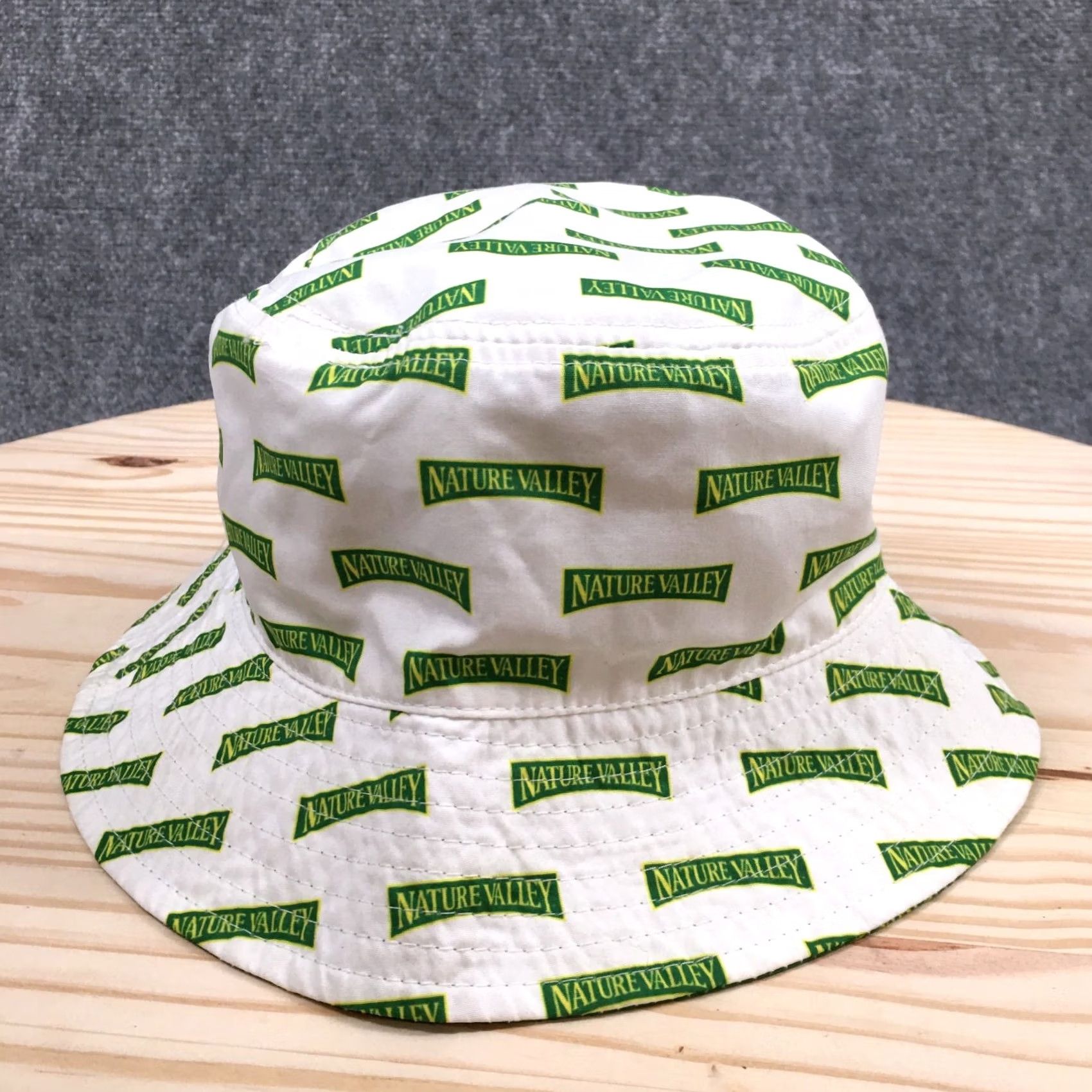 Vintage Nature Valley Bucket Hat Unisex White Green One Size Adjustable Reversible Size ONE SIZE - 6 Thumbnail