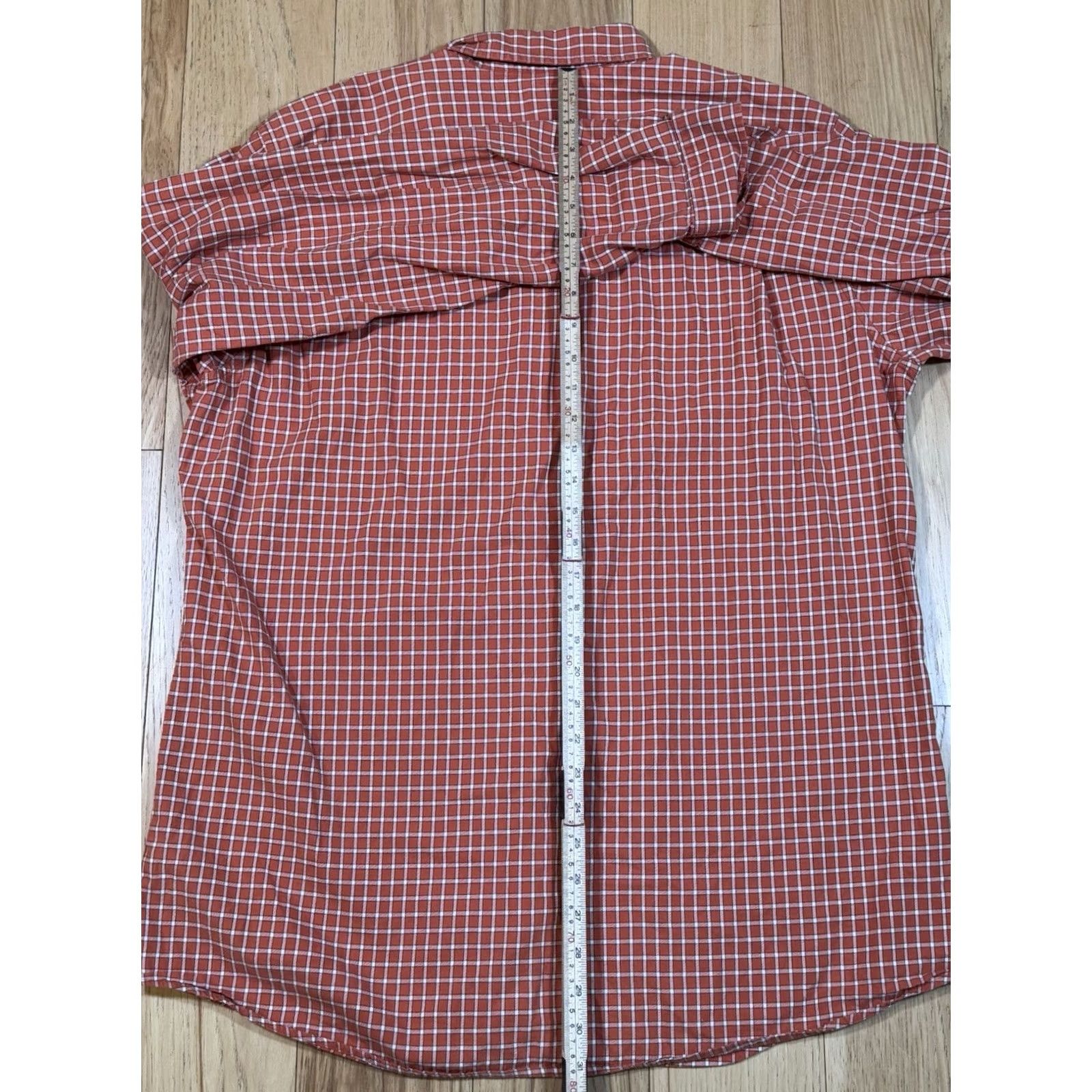 Eddie Bauer Eddie Bauer Button Shirt Mens LT Large Tall Relaxed Fit Orange White Plaid Size US L / EU 52-54 / 3 - 7 Thumbnail