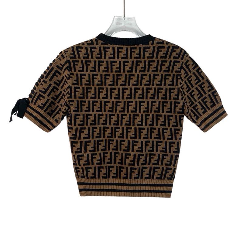 Fendi FENDI Dark brown striped logo letter full-print crewneck s Size XS / US 0-2 / IT 36-38 - 2 Thumbnail