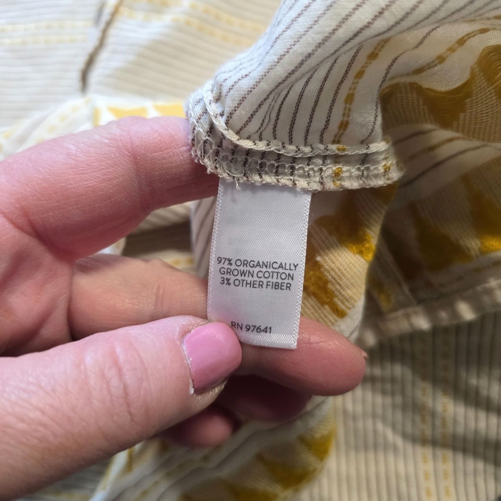 J. Jill J. Jill Top Womens M Tan Yellow Striped Flare Sleeve Cotton Boho Casual Shirt Size M / US 6-8 / IT 42-44 - 7 Thumbnail