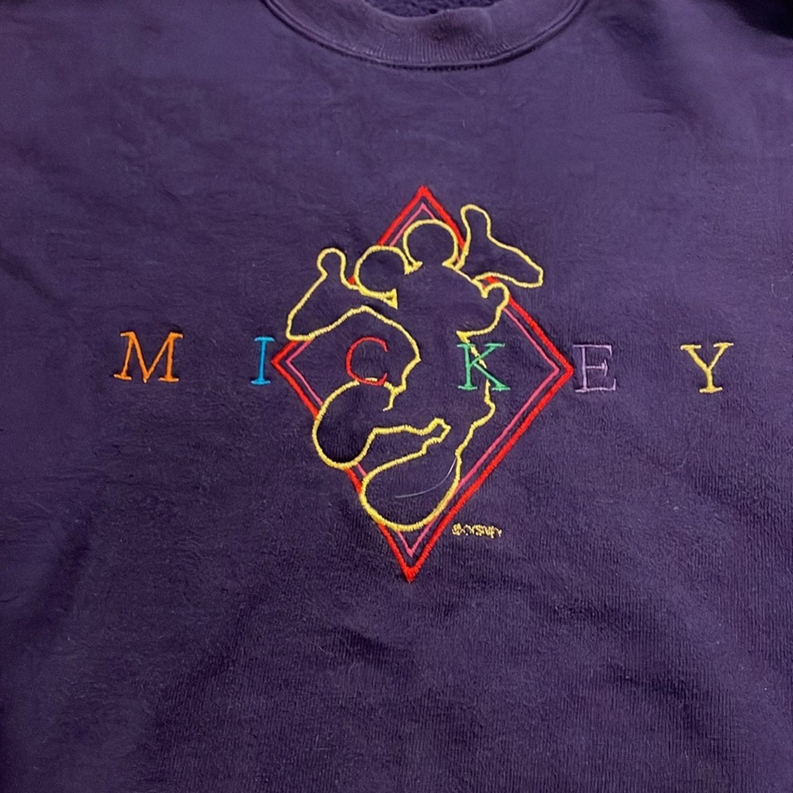 Disney Vintage Disney Mickey Mouse Purple Crewneck Sweatshirt Large Size L / US 10 / IT 46 - 2 Thumbnail