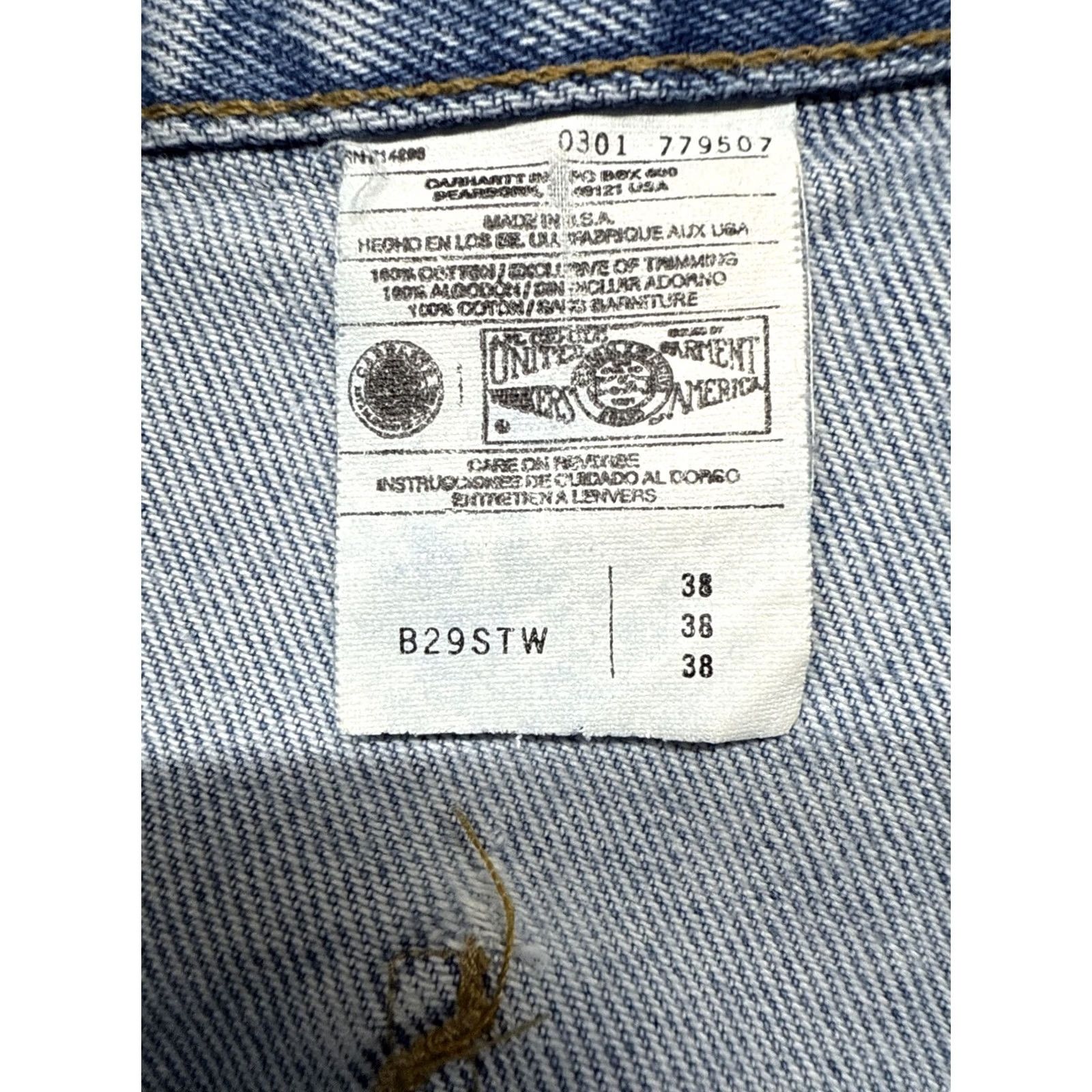 Carhartt VINTAGE Carhartt Shorts Mens Bermuda Denim 90s Carpenter Workwear Casual Blue Size 38 Regular Front Zipper Button Pockets Size US 38 / EU 54 - 5 Thumbnail