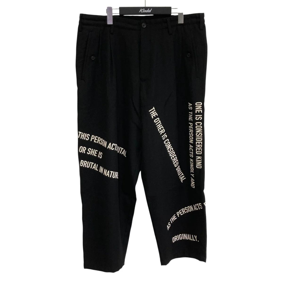 Yohji Yamamoto Yohji Yamamoto pour homme/ 21AW/2-pleat message pants Size US 36 / EU 52 - 1 Thumbnail